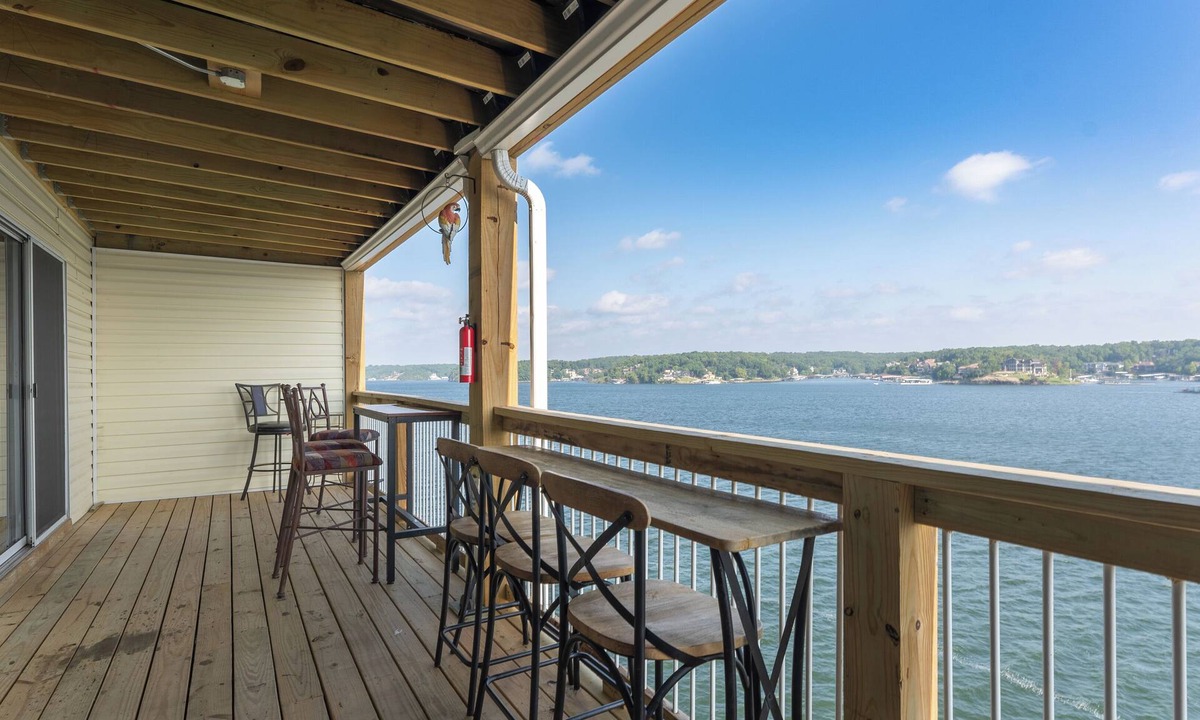 Osage Beach Condo | Bldg 10-Large DECK-2 Pools/Sandy Beach Area - Main Channel view Boat slip avail.