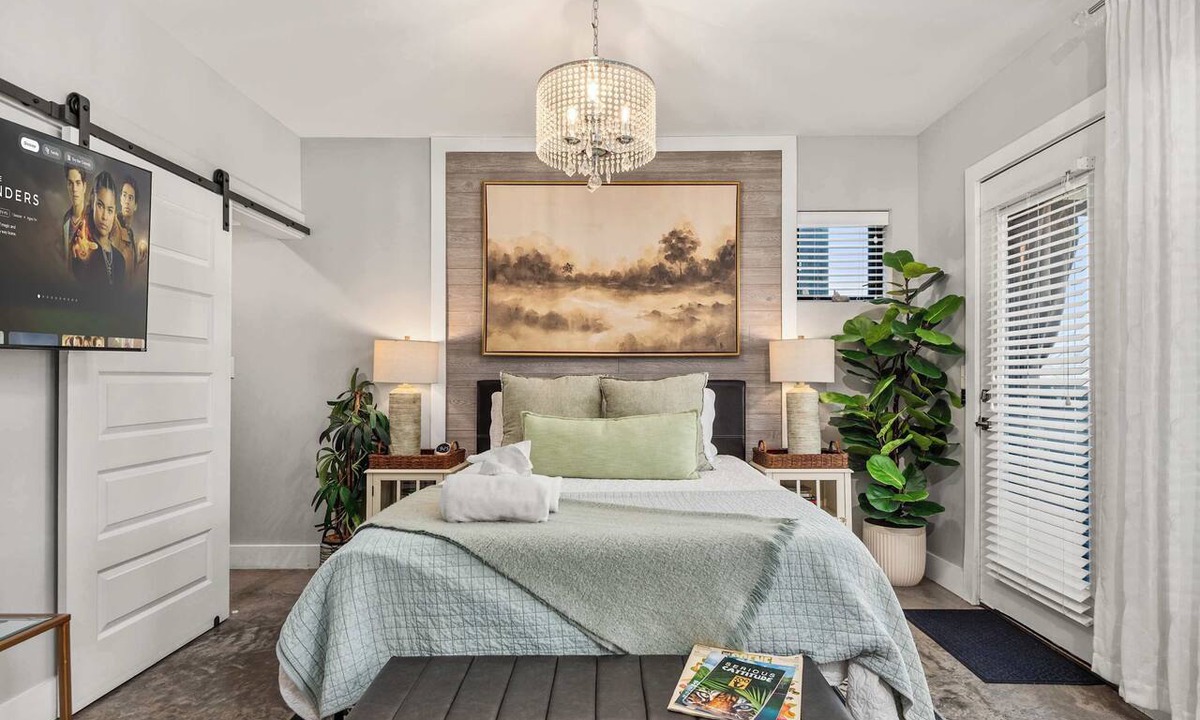 The Nations Apartment | Modern Studio with Private Deck in Nashville