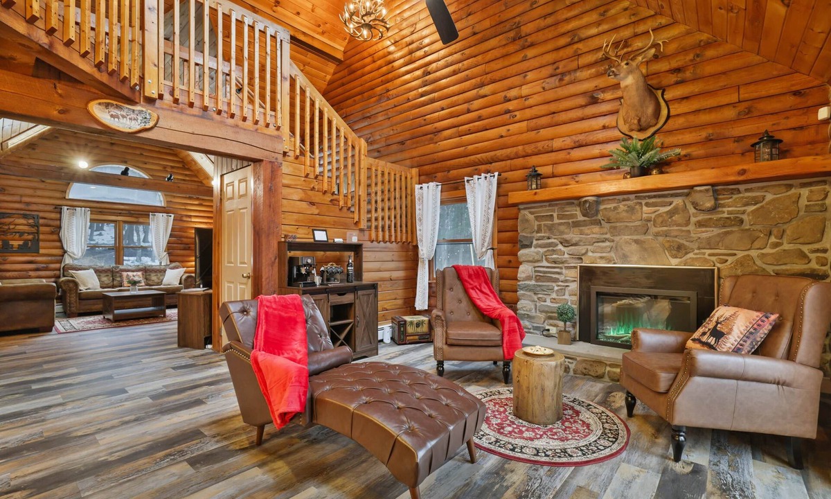 Newfoundland House | Secluded Poconos Log Cabin - Hot tub, Fire Pit, Game Room