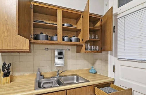 Cragin Apartment | 1BR Contemporary Apt with Laundry Facility