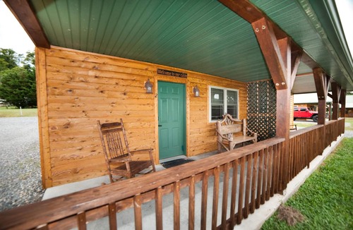 Flintstone Ski Chalet | 1/2 double cabin with king bed and single child sized pull-out sleep sofa (sleeps 2 adults & 1 child