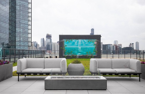 River West Apartment | Airy River West Studio w/Gym & BBQ, steps to Blue Line, by Blueground