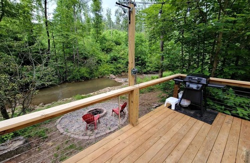 Purlear Cabin | Cool A-Frame on Creek in Purlear, North Carolina