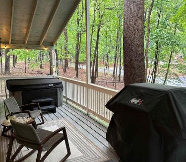 The Woods House | Fireplace, Fire Pit & Resort Amenities