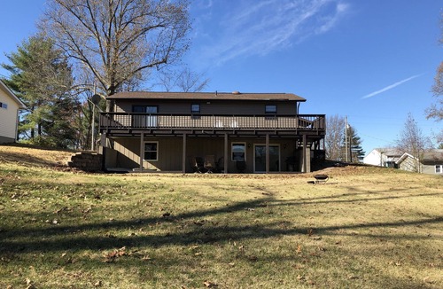 Marion House | Lake of Egypt 4 bedroom home sleeps 8 with dock and flat yard and lakefront!