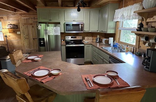 Deep Gap Cabin | Peaceful Real Log Cabin Rushing Trout Stream Jacuzzi Hot Tub