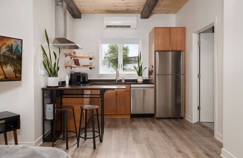 Irving Park Apartment | Pine Beam Elephant Studio next to Blue Line