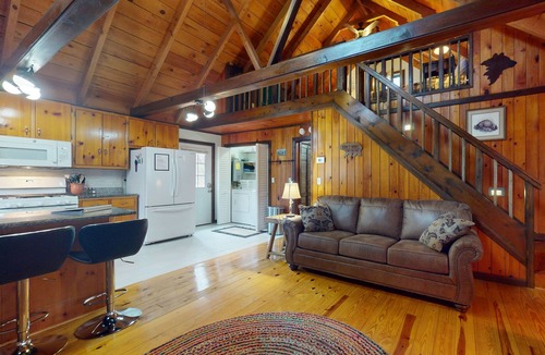 Epworth Cabin | Rustic Blue Ridge Cabin with Porch, Central AC and Gas Fireplace