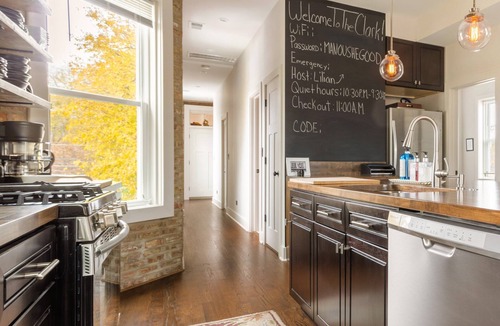Rogers Park Condo | Soft Suede and Warm Bricks at a Stylish Rogers Park Home