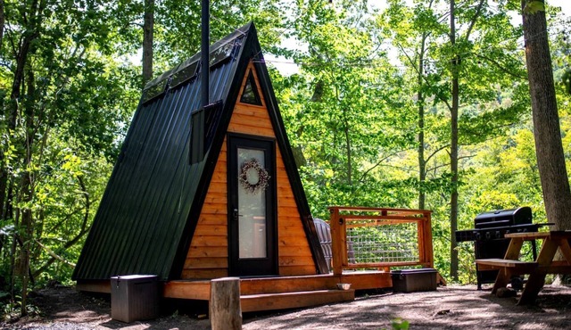 Secluded Off-Grid A-Frame Cabin with Creek Access near Abrams Creek, West Virginia
