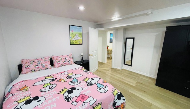 Snoopy-Themed Private Ensuite with LivingRoom