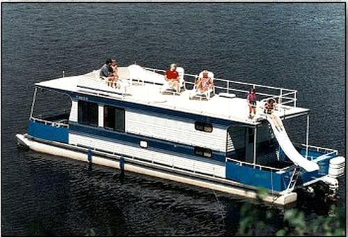 Spacious Getaway Series Houseboat with Water Slide & Penthouse Deck Near Babbitt, Minnesota