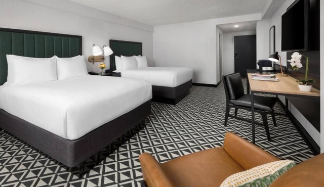 Two Double Beds Interior at Arcadian Hotel! Near Boston Marathon Route!